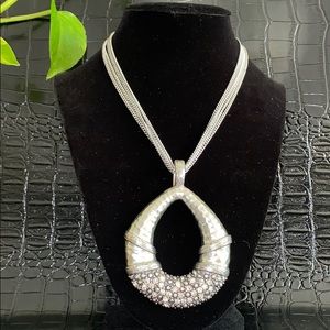 Stylish Silver Necklace W/ CZ